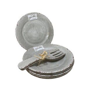 Tommy Bahama Plates & Serving Utensils Gray Ructic‎ Melamine New With Tags!